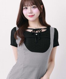 Belle Charme | 【Belle Charme】Heart Charm Lace Short Tops(Tシャツ/カットソー)