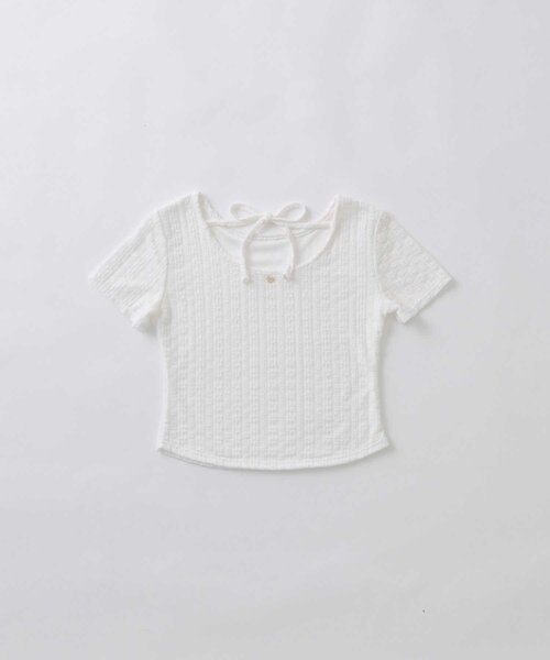 Belle Charme(ベルシャルム)の「【Belle Charme】Heart Charm Lace Short Tops(Tシャツ/カットソー・レディース・オフホワイト/ブラック・FREE)」の9枚目の写真