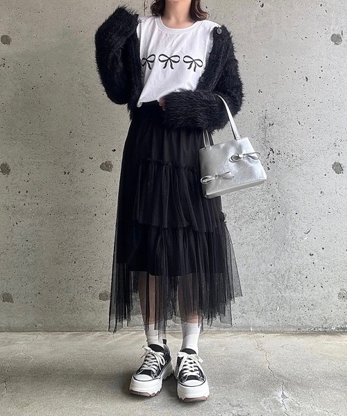 tunee(チュニー)の「バレエコアリボンロンT/長袖Tシャツ(hsyd)(Tシャツ/カットソー・レディース・ホワイト/ホワイト系その他・MEDIUM/LARGE)」の20枚目の写真