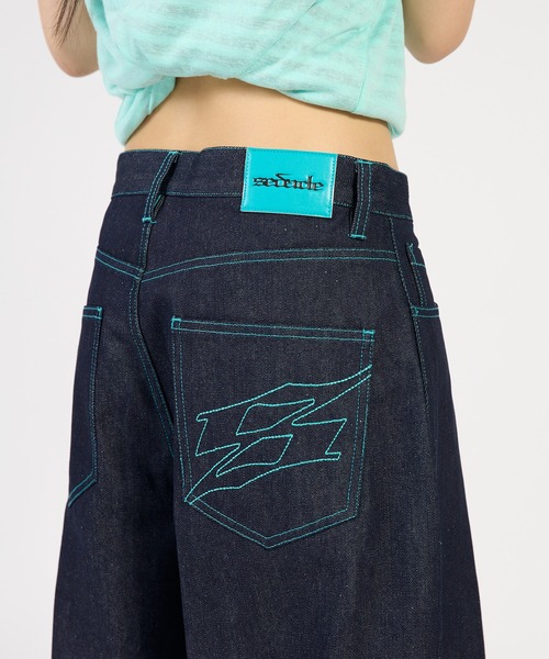 sedacle（セダクル）の「バイカラーパッチカーブパンツ（デニムパンツ・メンズ・ブラック×グリーン/インディゴブルー/ブラック×ゴールド/カーキ系1/ブラック×ピンク・SMALL/LARGE/MEDIUM）」の22枚目の写真