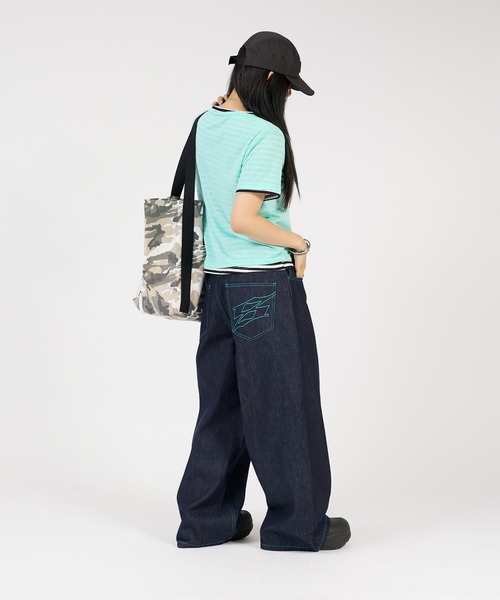 sedacle（セダクル）の「バイカラーパッチカーブパンツ（デニムパンツ・メンズ・ブラック×グリーン/インディゴブルー/ブラック×ゴールド/カーキ系1/ブラック×ピンク・SMALL/LARGE/MEDIUM）」の21枚目の写真
