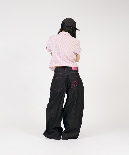 sedacle（セダクル）の「バイカラーパッチカーブパンツ（デニムパンツ・メンズ・ブラック×グリーン/インディゴブルー/ブラック×ゴールド/カーキ系1/ブラック×ピンク・SMALL/LARGE/MEDIUM）」の12枚目の写真