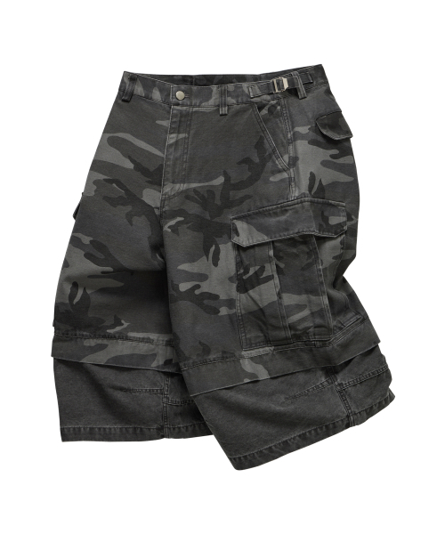 THEN OUR(デンアワー)の「レイヤードカーゴバミューダパンツ(チャコール)(その他パンツ・メンズ・その他・LARGE/MEDIUM/X-LARGE)」の2枚目の写真
