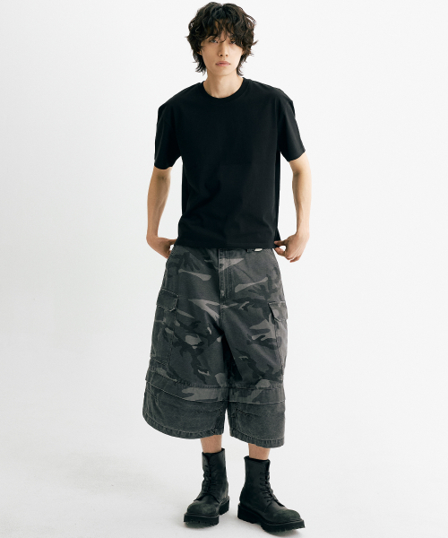 THEN OUR(デンアワー)の「レイヤードカーゴバミューダパンツ(チャコール)(その他パンツ・メンズ・その他・LARGE/MEDIUM/X-LARGE)」の5枚目の写真