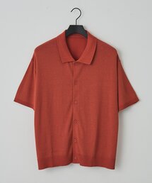 和紙混半袖ポロカーディガン
