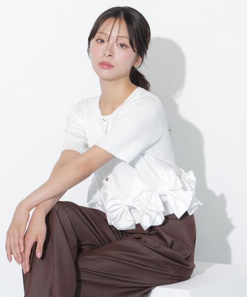 JILL by JILL STUART（ジルバイジルスチュアート）の「合皮ベルト付ワイドパンツ（その他パンツ・レディース・ブラウン/グレー・MEDIUM/SMALL）」の4枚目の写真