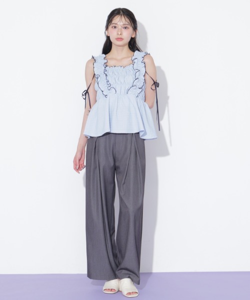 JILL by JILL STUART（ジルバイジルスチュアート）の「合皮ベルト付ワイドパンツ（その他パンツ・レディース・ブラウン/グレー・MEDIUM/SMALL）」の22枚目の写真