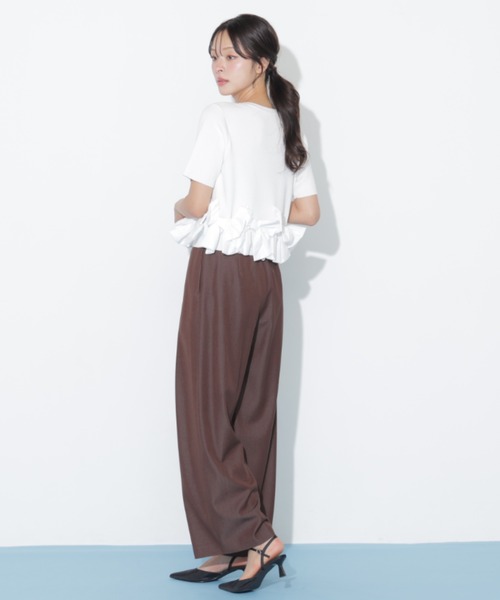 JILL by JILL STUART（ジルバイジルスチュアート）の「合皮ベルト付ワイドパンツ（その他パンツ・レディース・ブラウン/グレー・MEDIUM/SMALL）」の18枚目の写真