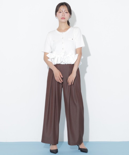 JILL by JILL STUART（ジルバイジルスチュアート）の「合皮ベルト付ワイドパンツ（その他パンツ・レディース・ブラウン/グレー・MEDIUM/SMALL）」の17枚目の写真