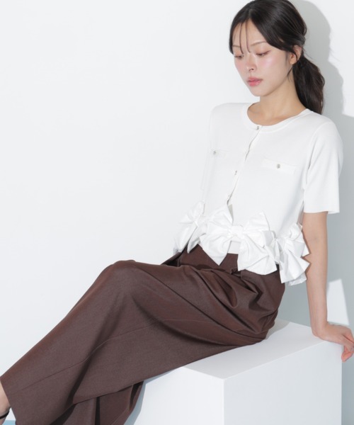 JILL by JILL STUART（ジルバイジルスチュアート）の「合皮ベルト付ワイドパンツ（その他パンツ・レディース・ブラウン/グレー・MEDIUM/SMALL）」の19枚目の写真