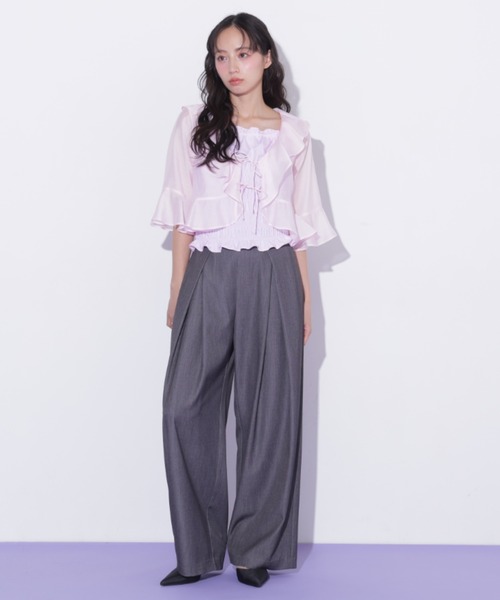 JILL by JILL STUART（ジルバイジルスチュアート）の「合皮ベルト付ワイドパンツ（その他パンツ・レディース・ブラウン/グレー・MEDIUM/SMALL）」の22枚目の写真