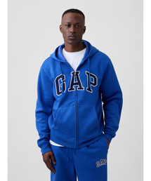 リラックスフィット GAPロゴ ジップアップパーカー