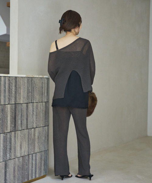 plage（プラージュ）の「ワイドリブ MULTI WAY ニット（ニット/セーター・レディース・ホワイト/チャコールグレー・FREE）」の14枚目の写真