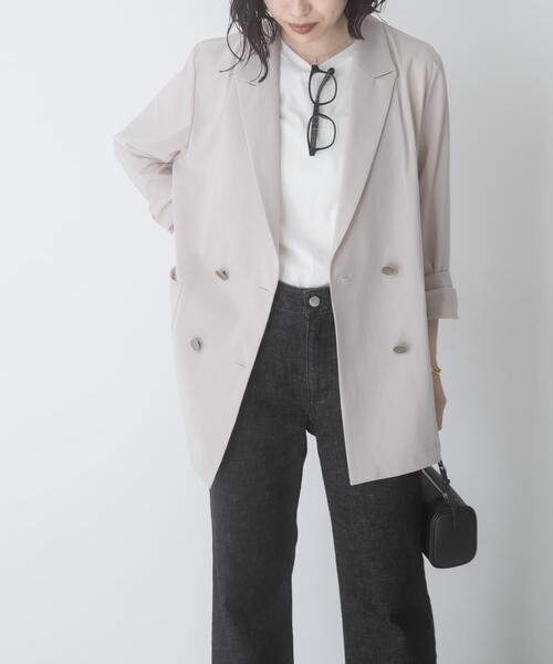 URBAN RESEARCH ROSSO WOMEN(アーバンリサーチ ロッソ)の「メモリーネットライトジャケット(その他アウター・レディース・ベージュ系その他/ブラック・FREE)」の1枚目の写真