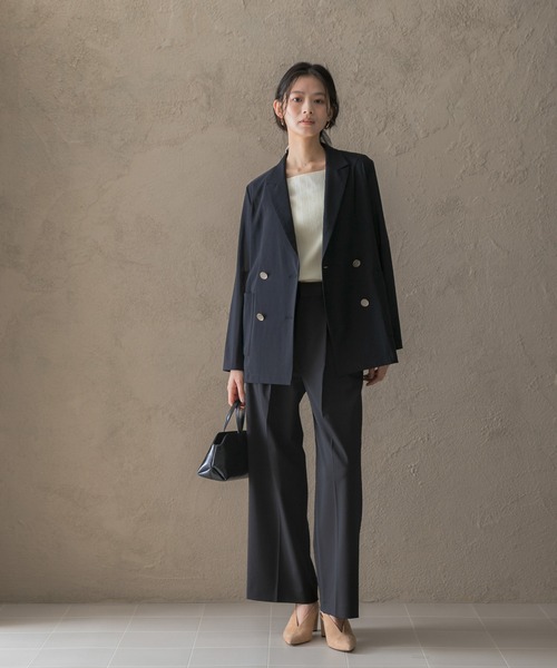 URBAN RESEARCH ROSSO WOMEN(アーバンリサーチ ロッソ)の「メモリーネットライトジャケット(テーラードジャケット・レディース・ベージュ系その他/ブラック・FREE)」の5枚目の写真