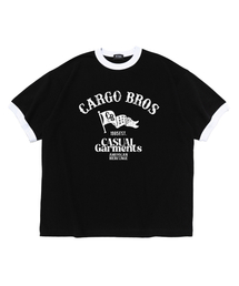 ウォッシュドヘリテージガーメントリンガーTシャツ(ブラック)
