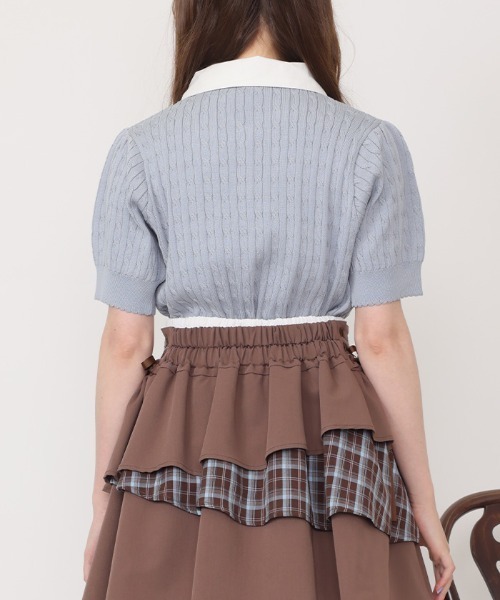 axes femme POETIQUE(アクシーズファムポエティック)の「うさぎ刺繍襟付きニットプルオーバー(ニット/セーター・レディース・ホワイト/サックスブルー/ワイン・MEDIUM)」の6枚目の写真
