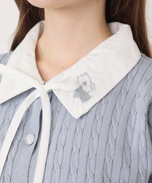 axes femme POETIQUE(アクシーズファムポエティック)の「うさぎ刺繍襟付きニットプルオーバー(ニット/セーター・レディース・ホワイト/サックスブルー/ワイン・MEDIUM)」の8枚目の写真