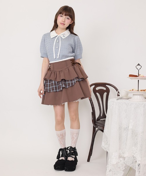 axes femme POETIQUE(アクシーズファムポエティック)の「うさぎ刺繍襟付きニットプルオーバー(ニット/セーター・レディース・ホワイト/サックスブルー/ワイン・MEDIUM)」の12枚目の写真