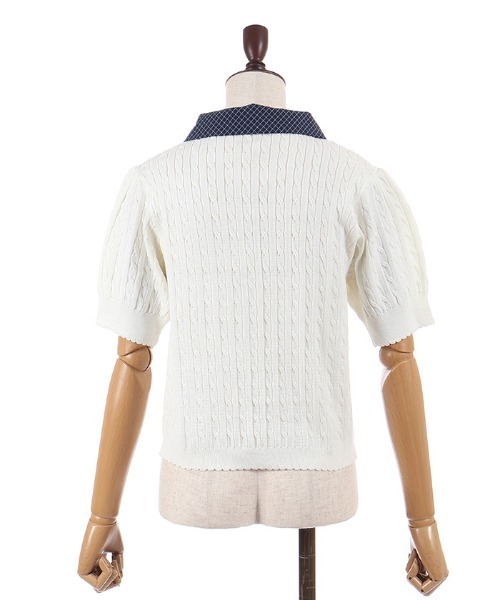 axes femme POETIQUE(アクシーズファムポエティック)の「うさぎ刺繍襟付きニットプルオーバー(ニット/セーター・レディース・ホワイト/サックスブルー/ワイン・MEDIUM)」の16枚目の写真