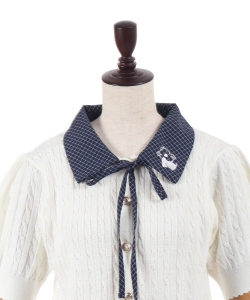 axes femme POETIQUE(アクシーズファムポエティック)の「うさぎ刺繍襟付きニットプルオーバー(ニット/セーター・レディース・ホワイト/サックスブルー/ワイン・MEDIUM)」の17枚目の写真