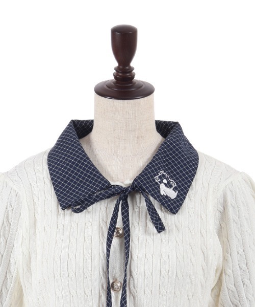 axes femme POETIQUE(アクシーズファムポエティック)の「うさぎ刺繍襟付きニットプルオーバー(ニット/セーター・レディース・ホワイト/サックスブルー/ワイン・MEDIUM)」の19枚目の写真