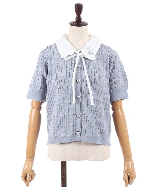 axes femme POETIQUE(アクシーズファムポエティック)の「うさぎ刺繍襟付きニットプルオーバー(ニット/セーター・レディース・ホワイト/サックスブルー/ワイン・MEDIUM)」の22枚目の写真