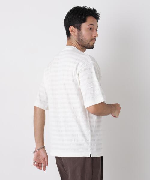 NANO universe(ナノユニバース)の「リブボーダーポケットTシャツ 半袖(Tシャツ/カットソー・メンズ・ホワイト/ネイビー/グリーン・M/L)」の8枚目の写真