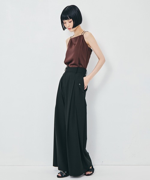 STUDIOUS（ステュディオス）の「【STUDIOUS/ステュディオス】Flap Cargo Wide Pants/フラップカーゴワイドパンツ/ウォッシャブル/オフィスカジュアル/美脚/腰回りカバー（カーゴパンツ・レディース・ベージュ/ストライプ・1/2/3）」の16枚目の写真