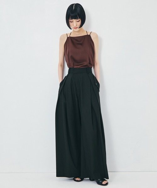 STUDIOUS（ステュディオス）の「【STUDIOUS/ステュディオス】Flap Cargo Wide Pants/フラップカーゴワイドパンツ/ウォッシャブル/オフィスカジュアル/美脚/腰回りカバー（カーゴパンツ・レディース・ベージュ/ストライプ・1/2/3）」の15枚目の写真