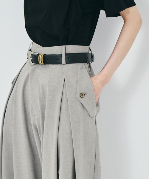 STUDIOUS（ステュディオス）の「【STUDIOUS/ステュディオス】Flap Cargo Wide Pants/フラップカーゴワイドパンツ/ウォッシャブル/オフィスカジュアル/美脚/腰回りカバー（カーゴパンツ・レディース・ベージュ/ストライプ・1/2/3）」の12枚目の写真