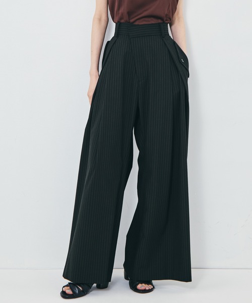 STUDIOUS（ステュディオス）の「【STUDIOUS/ステュディオス】Flap Cargo Wide Pants/フラップカーゴワイドパンツ/ウォッシャブル/オフィスカジュアル/美脚/腰回りカバー（カーゴパンツ・レディース・ベージュ/ストライプ・1/2/3）」の19枚目の写真