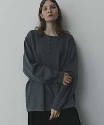 remer（リメール）の「remer 26秋冬新作 -  loose fine gauge henley neck long Tee / ヘンリーネックロンT（Tシャツ/カットソー）」