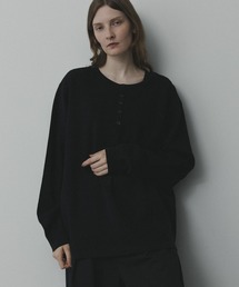 remer（リメール）の「remer 26秋冬新作 -  loose fine gauge henley neck long Tee / ヘンリーネックロンT（Tシャツ/カットソー）」