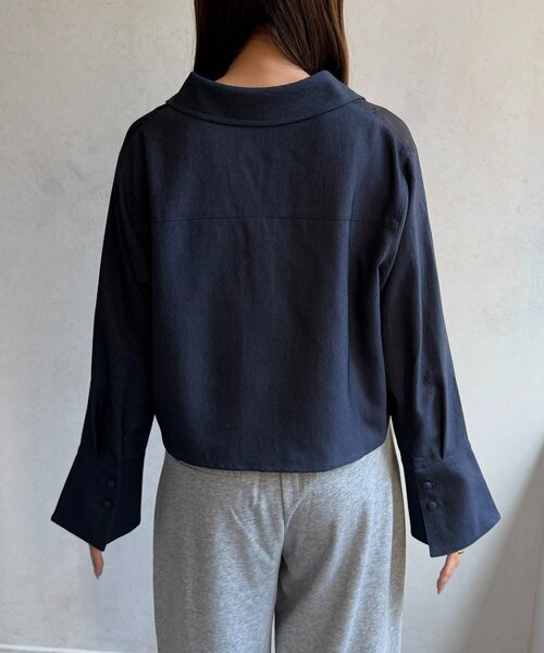 Thevon(ゼボン)の「シアー切替デニムライクショートシャツ(シャツ/ブラウス・レディース・インディゴブルー/ブラック・FREE)」の20枚目の写真