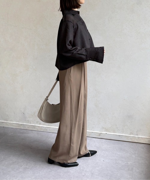 Thevon(ゼボン)の「シアー切替デニムライクショートシャツ(シャツ/ブラウス・レディース・インディゴブルー/ブラック・FREE)」の10枚目の写真