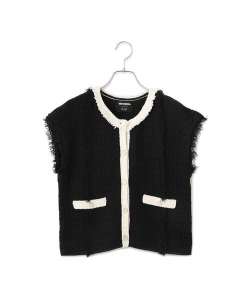 MARY QUANT(マリークワント)の「【MARY QUANT×VIS】配色フリンジベスト(ベスト・レディース・ブラック/オフホワイト・FREE)」の9枚目の写真