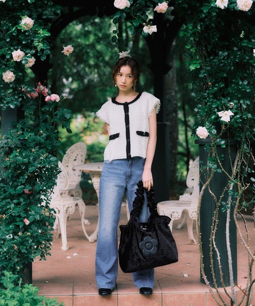 MARY QUANT(マリークワント)の「【MARY QUANT×VIS】配色フリンジベスト(ベスト・レディース・ブラック/オフホワイト・FREE)」の4枚目の写真