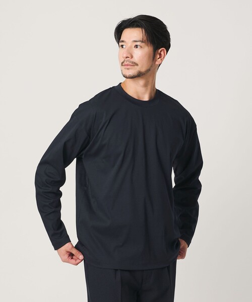 BEAUTY&YOUTH UNITED ARROWS(ビューティーアンドユースユナイテッドアローズ)の「【WEB限定 WARDROBE SMART】NORITAKE リラックス テーパード カットソー【抗菌・防臭】(Tシャツ/カットソー・メンズ・ブラック/ネイビー/ダークグレー/ホワイト・S/M/L/XL)」の4枚目の写真