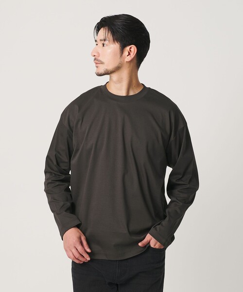 BEAUTY&YOUTH UNITED ARROWS(ビューティーアンドユースユナイテッドアローズ)の「【WEB限定 WARDROBE SMART】NORITAKE リラックス テーパード カットソー【抗菌・防臭】(Tシャツ/カットソー・メンズ・ブラック/ネイビー/ダークグレー/ホワイト・S/M/L/XL)」の3枚目の写真