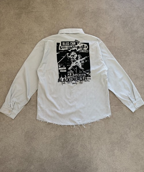 link lot(リンクロット)の「【26年秋冬新作アイテム】裾フリンジ加工プリントストライプシャツ(シャツ/ブラウス・メンズ・ホワイト・M/L)」の14枚目の写真
