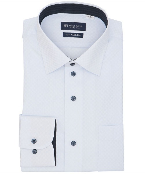 TOKYO SHIRTS(トウキョウシャツ)の「【超形態安定】 形態安定ノンアイロン ワイド 長袖ビジネスワイシャツ(ビジネスシャツ・メンズ・サックスブルー・首回り42cm-裄丈86cm/首回り41cm-裄丈82cm/首回り41cm-裄丈86cm/首回り42cm-裄丈82cm/首回り43cm-裄丈86cm/首回り43cm-裄丈82cm)」の1枚目の写真