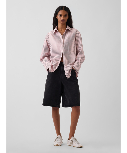 GAP(ギャップ)の「オーガニック コットンポプリン ビッグシャツ(シャツ/ブラウス・レディース・ピンク系その他/ブルー/ダークブルー・XXS/L/M/S/XS)」の4枚目の写真