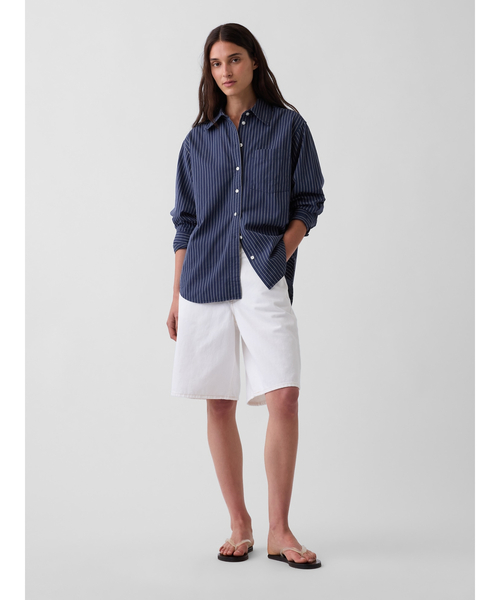 GAP(ギャップ)の「オーガニック コットンポプリン ビッグシャツ(シャツ/ブラウス・レディース・ピンク系その他/ブルー/ダークブルー・XXS/L/M/S/XS)」の5枚目の写真