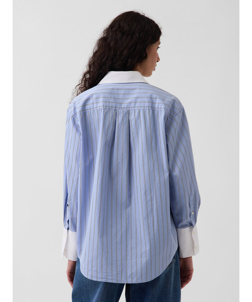 GAP(ギャップ)の「オーガニック コットンポプリン ビッグシャツ(シャツ/ブラウス・レディース・ピンク系その他/ブルー/ダークブルー・XXS/L/M/S/XS)」の9枚目の写真