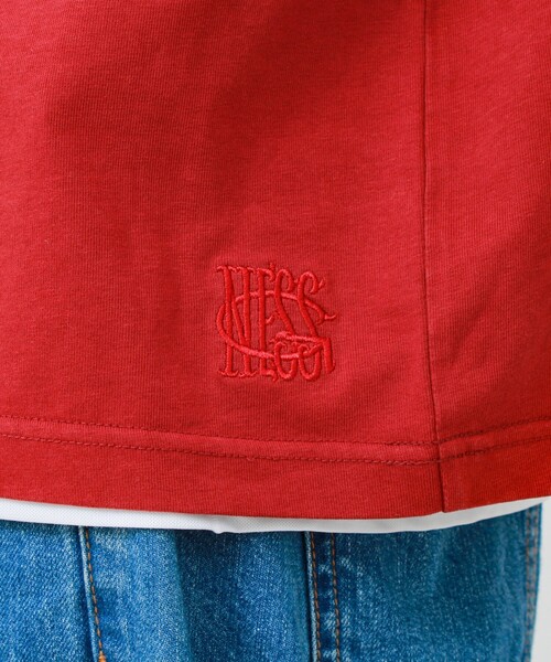 GLOSTER(グロスター)の「GOODNESS フェード フットボール 七分袖 Tシャツ(Tシャツ/カットソー・メンズ・レッド/チャコールグレー・S/M/L)」の5枚目の写真