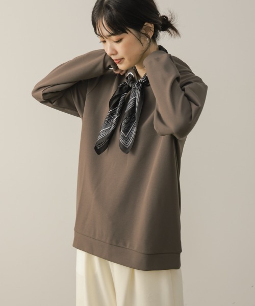 Bou Jeloud(ブージュルード)の「ダンボールツイルスカーフフーディ(Tシャツ/カットソー・レディース・アイボリー/グレー・FREE)」の21枚目の写真