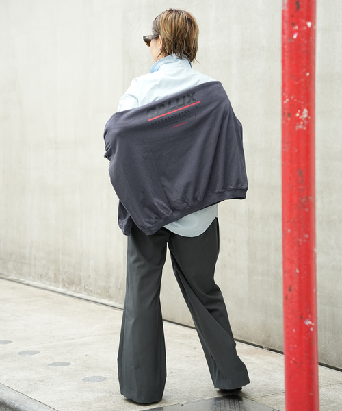 CALUX(キャラクス)の「【CALUX/キャラクス】RIB LOGO ロングスリーブ Tシャツ(Tシャツ/カットソー・レディース・チャコールグレー/ブラック・FREE)」の21枚目の写真