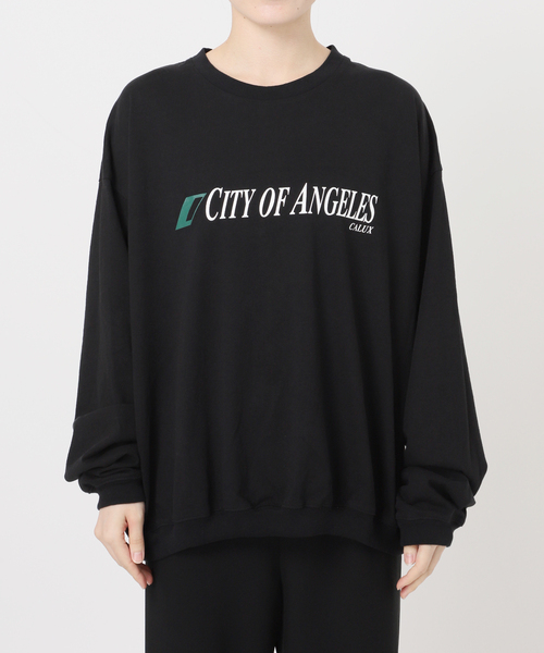 CALUX(キャラクス)の「【CALUX/キャラクス】RIB LOGO ロングスリーブ Tシャツ(Tシャツ/カットソー・レディース・チャコールグレー/ブラック・FREE)」の10枚目の写真