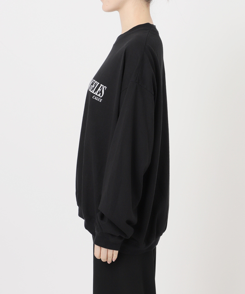 CALUX(キャラクス)の「【CALUX/キャラクス】RIB LOGO ロングスリーブ Tシャツ(Tシャツ/カットソー・レディース・チャコールグレー/ブラック・FREE)」の11枚目の写真